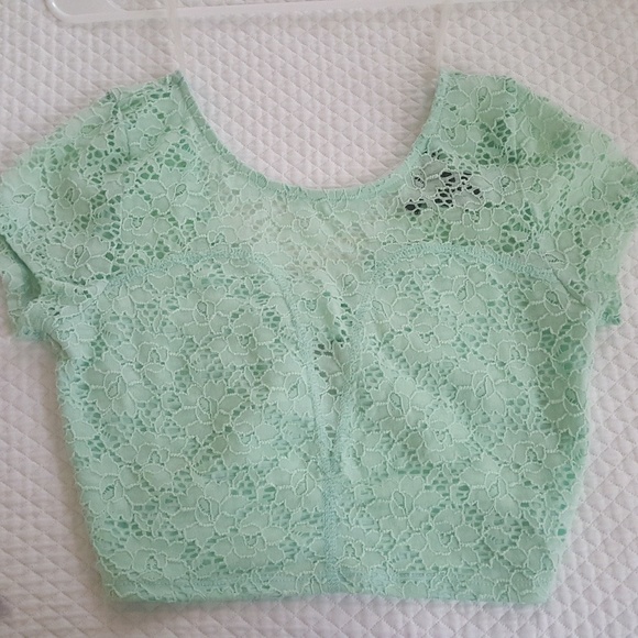 Net Mint Crop Top - Picture 1 of 3